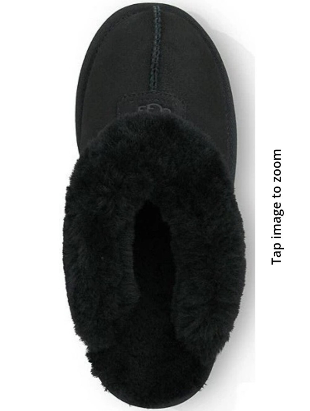 UGG Coquette Suede Signature Logo Cold Weather Slippers, Black, Size 10, Women's
